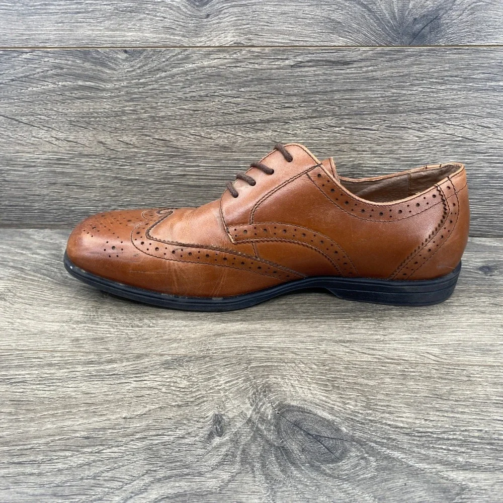 Florsheim Kids Wingtip Oxford Boys Size 7 M Cognac Brown Leather Brogue 16669